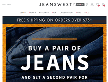 Tablet Screenshot of jeanswest.com.au
